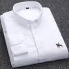 Large size Full Men's Shirts 100% Pure Cotton Oxford business Casual Shirt soft slim fit formal plain shirt Long Sleeve clothes