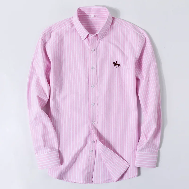 Large size Full Men's Shirts 100% Pure Cotton Oxford business Casual Shirt soft slim fit formal plain shirt Long Sleeve clothes - Image 6