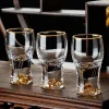 Lead-Free Crystal Glass with Built-In 24K Gold Leaf Shot Glass for Vodka And Spirits Golden Small Wine Glasses with Jinshan Gold