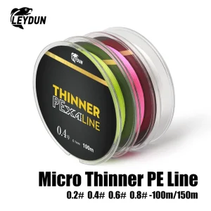 Leydun Micro THINNER Fishing Lines 100m 150m 4 Strands Braided PE Japan Monofilament Fishing Line Set Carp Fly Fishing Wire