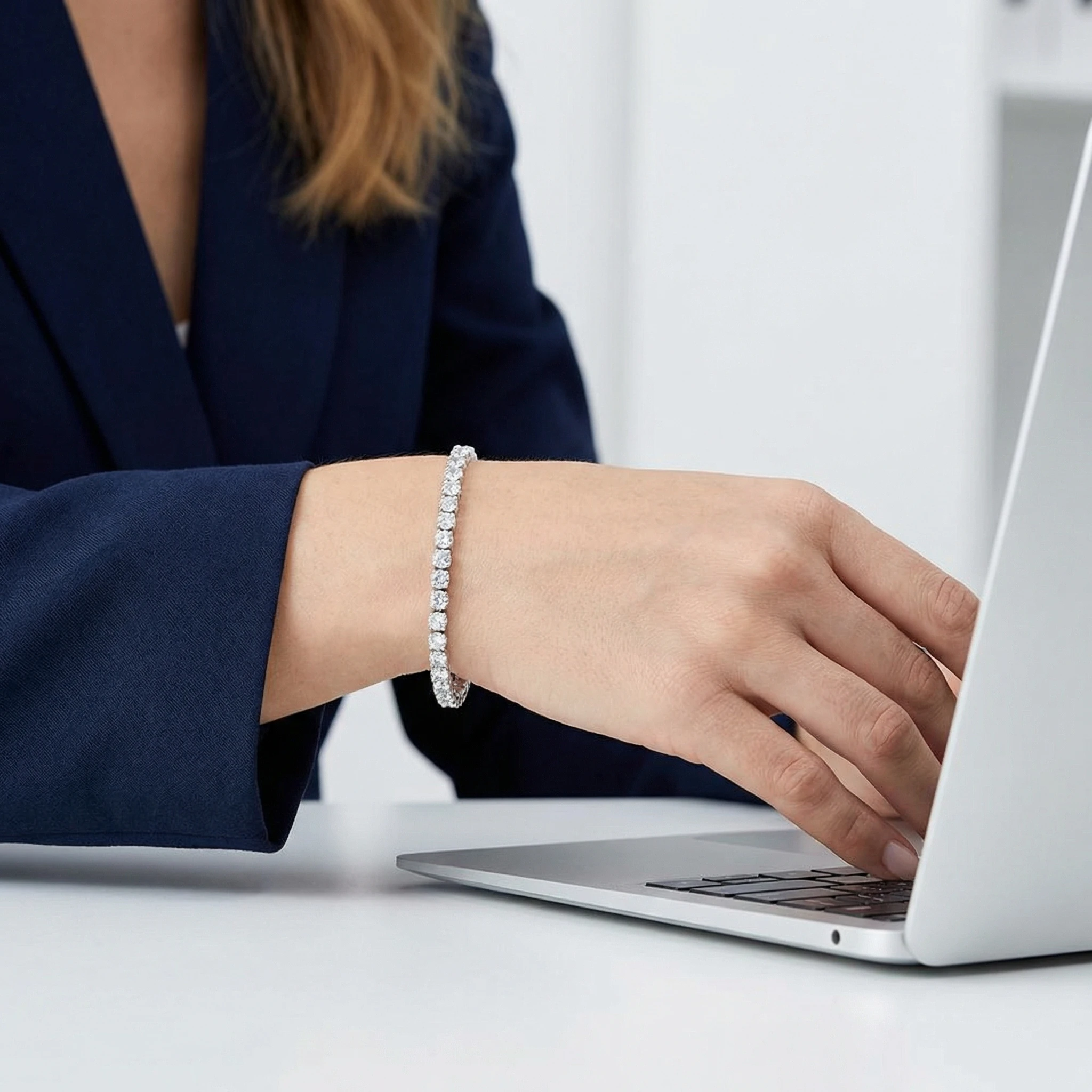 Lihong S925 Sterling Silver Bracelet Zirconia Tennis Ball Women Fashion Simple Engagement Wedding Charm Jewelry 4mm 16-20cm - Image 6