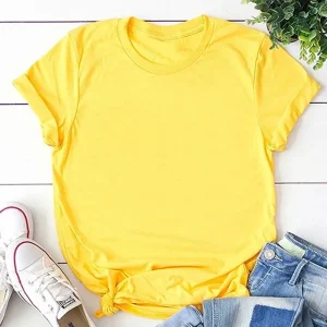 Loose Solid Colour Short Sleeve T-Shirt Fashion Round Neck Men And Women Blank Top Short Sleeve