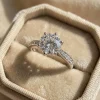 Luxury 925 Sterling Silver Classic Ring for Women Six Claw Jewelry Simple Imitation Diamond Women's Ring Engagement Wedding Gift