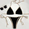 Luxury Brand Design Stripe Halter Bikini Women Swimwear Female Swimsuit Two Pieces Bikini Set Sexy Bathing Suit Swim Beach Wear