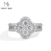 MINTYBOX Moissanite 18k White Gold Plated Diamond Ring For Women S925 Sterling Silver Engagement Wedding Fine Jewelry Four-Leaf