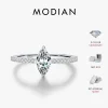 MODIAN 0.5Ct Rhombus Moissanite Ring 925 Sterling Silver Sparkling Lab Created Diamond Wedding Rings For Women Bridal Jewelry