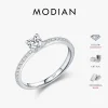 MODIAN D Color Moissanite Ring Delicate Square 925 Sterling Silver Lab Diamond Ring For Women Wedding Statement Jewelry