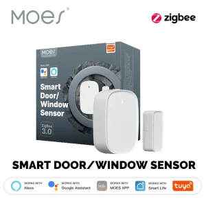 MOES Tuya ZigBee Smart Window Door Gate Sensor Detector Smart Home Security Alarm System Smart Life Tuya App Remote Control