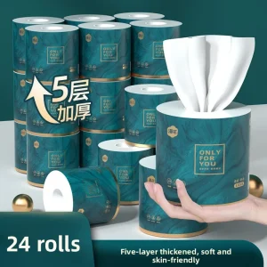 Mahan 5-Layer 105g Thickened Toilet Paper Core 24 Rolls per Box Home Use Affordable Hygienic Paper Towels Quality Chinese