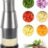 Manual Pressed Chopper Hand Food Chopper Mini Dicer Multi-Functional Garlic Press for Mincing Garlic Onion