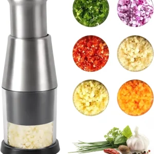 Manual Pressed Chopper Hand Food Chopper Mini Dicer Multi-Functional Garlic Press for Mincing Garlic Onion