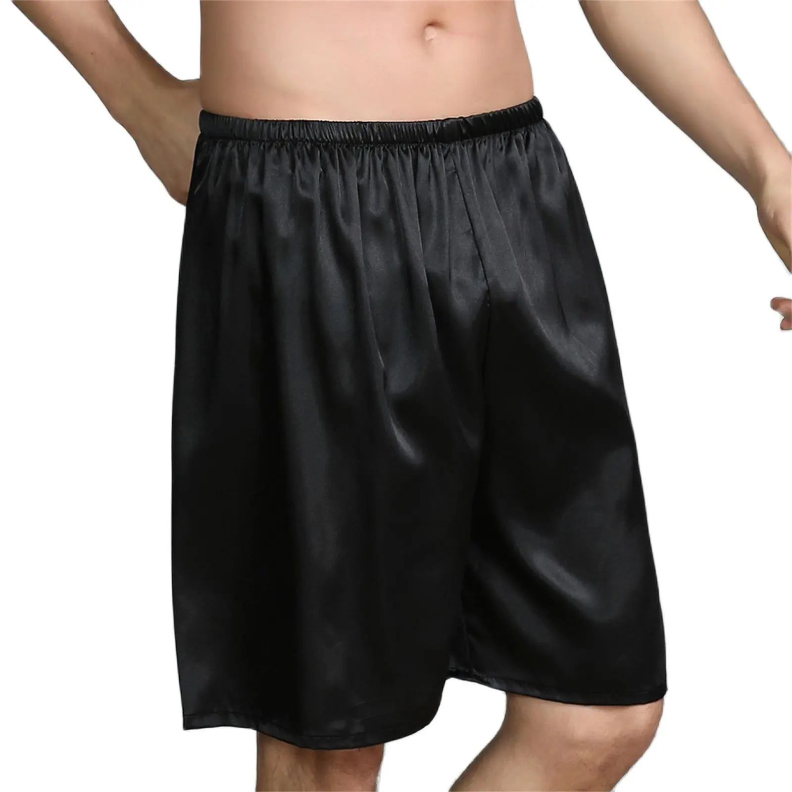 Men Casual Home Nightwear Satin Pajamas Shorts Pyjamas Sleep Bottoms Boxers Short Pants Lounge Homewear Sleepwear - Image 5