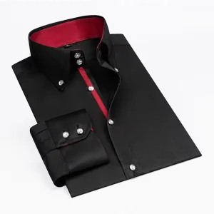 Men Designer Dress Shirt Button-down Collar Korean Fashion Male Formal Business Slim Fit Casual Long Sleeve White Shirts Autumn