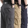 Men Formal Casual Sports Work Pants Men Loose Straight Elasticity Cargo Pants Safari Style Fashion Versatile Trousers