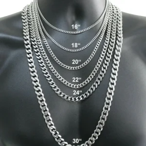 Men's 925 Sterling Silver Necklace 2/4/6/8/10/12MM 40-75cm Face Chain Necklace Lobster Clasp Men And Women Engagement Jewelry