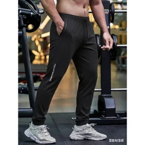 Men's Casual Sports Trousers Spring and Summer Thin Breathable Elastic Quick-drying Running Fitness Leggings Sweatpants