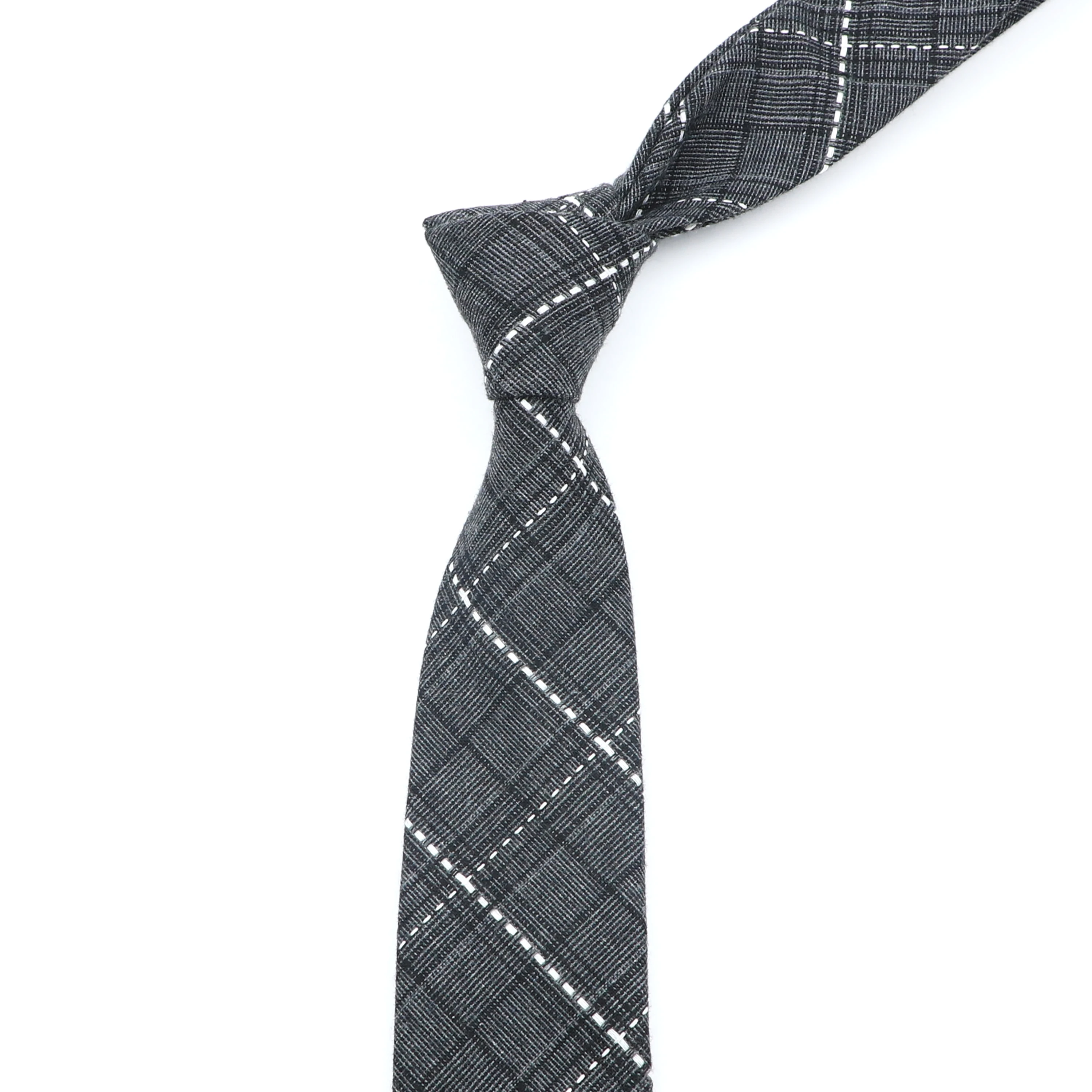 Mens Classic 6cm Ties High Quality Cashmere Solid Color Striped Plaid Skinny NeckTie Red Grey Narrow Collar Slim Casual Tie - Image 6