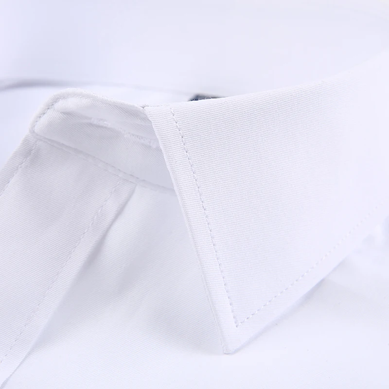 Men's Classic Long Sleeve Standard-fit Dress Shirts Formal Business Social Simple Basic Design White Work Office Casual Shirt - Image 2