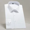 Men's Classic Long Sleeve Standard-fit Dress Shirts Formal Business Social Simple Basic Design White Work Office Casual Shirt