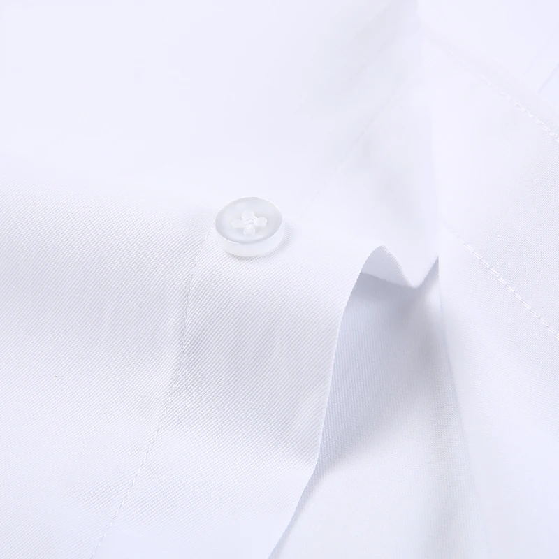 Men's Classic Long Sleeve Standard-fit Dress Shirts Formal Business Social Simple Basic Design White Work Office Casual Shirt - Image 4