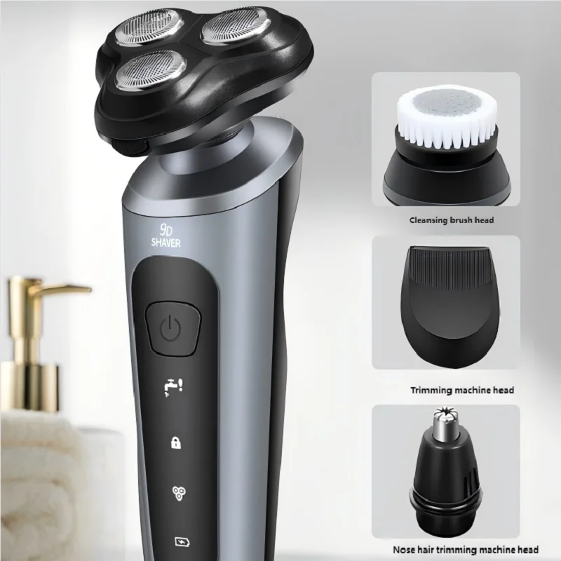 Men's Intelligent Rechargeable Shaver Wet/Dry Beard Razor ABS Tondeuse Dissolving Beard Rechargeable Razor for Smooth Skin - Image 3