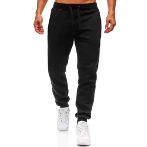 Men's Large Size Plus Fleece Fitness Pants Sports Casual Black Waist Running Bunches Small Foot Sweatpants