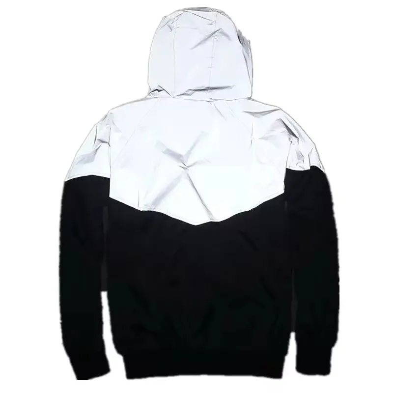 Men's Patchwork Night Reflective Jacket Casual Waterproof Windbreaker Party Dancer Hip Hop High Quality Coat Male Trend Brand - Image 2