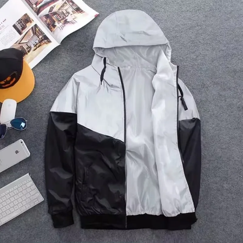 Men's Patchwork Night Reflective Jacket Casual Waterproof Windbreaker Party Dancer Hip Hop High Quality Coat Male Trend Brand - Image 6