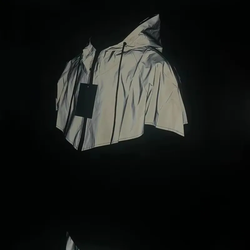 Men's Patchwork Night Reflective Jacket Casual Waterproof Windbreaker Party Dancer Hip Hop High Quality Coat Male Trend Brand - Image 3
