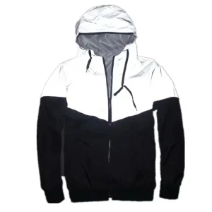 Men's Patchwork Night Reflective Jacket Casual Waterproof Windbreaker Party Dancer Hip Hop High Quality Coat Male Trend Brand