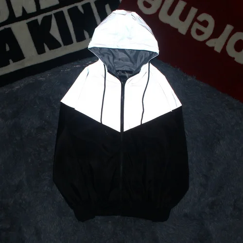 Men's Patchwork Night Reflective Jacket Casual Waterproof Windbreaker Party Dancer Hip Hop High Quality Coat Male Trend Brand - Image 5