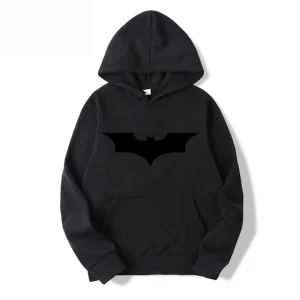 Men's hoodie and bat logo: Fashionable and comfortable hooded sweatshirt, a fan of heroes