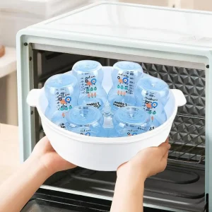 Microwave Steam Steriliser for Baby Bottles High Temperature Microwave Steam Nipple Sterilizer Baby Bottle Holder Storage