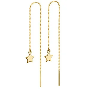 MinaMaMa Stainless Steel Long Thin Chain Tassel Ball Star Butterfly Drop Earring For Woman Threader Earrings Fashion Jewelry