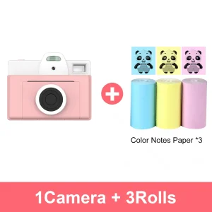 Mini Camera Instant Print - Single-Lens 1080P HD Video Cameras No-Screen Instant Camera for Photo Print Paper Christmas