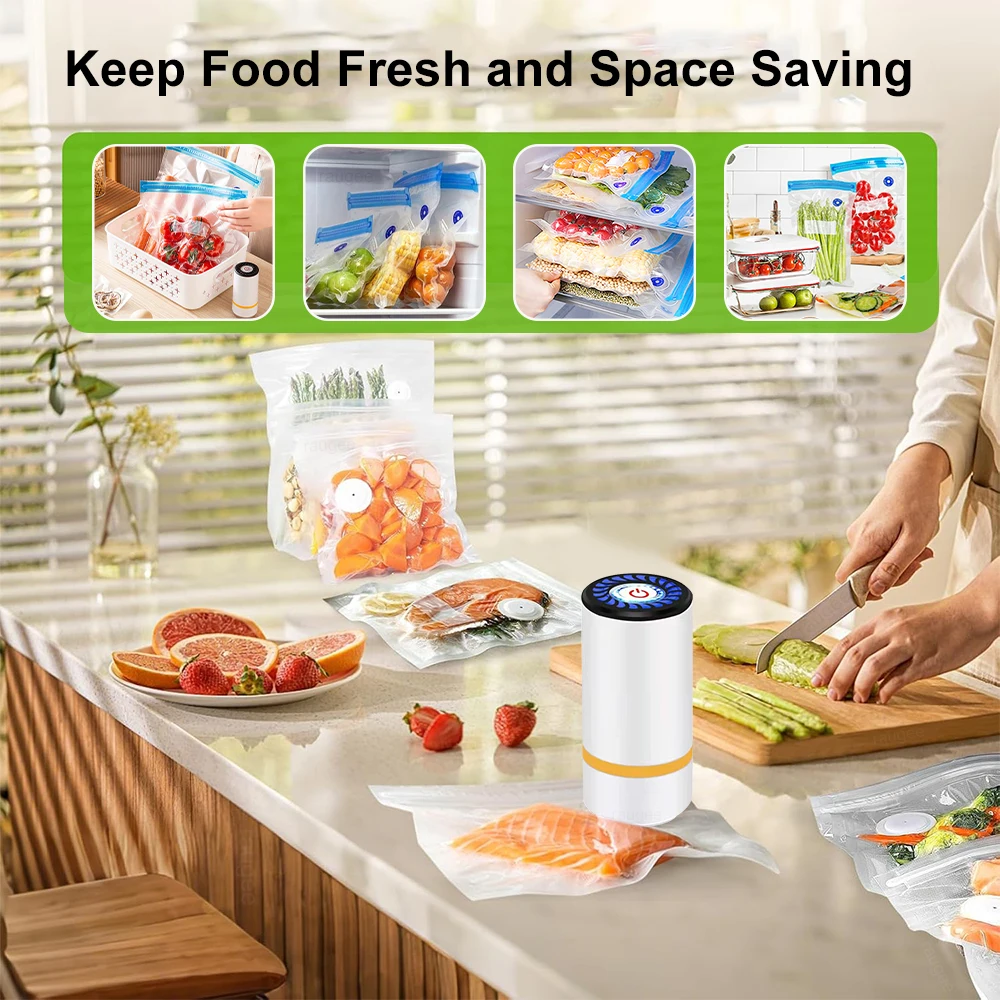 Mini Electric Air Pump Rechargeable for Food Fresh-Keeping Vacuum Sealed Bag Storage Bag Automatic Vacuum Compression Machine - Image 5