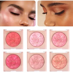 Multi-Color Glossy Blush Highlighter, Baking Process, Moisturizing and Glossy Makeup Effect, with Pearlescent Brightening Effect