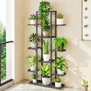 Multi-tiered Plant Stand 5 Tiers / 7 Tiers Pine wood Succulent Pots Planter Display Rack Balcony Potted Flower Rack Shelf