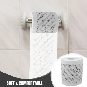 Music Notes Toilet Paper Tissue Rolls Bathroom Decor Musical Pattern Sanitary Paper Hygiene Use Gift Idea For
