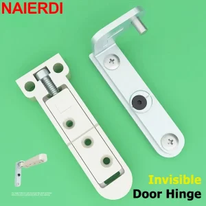 NAIERDI Adjustable Concealed Pivot Hinges,2 Pieces Heavy Duty Invisible Door Hinges for Interior Doors,Left Right Fine Tuning