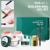 Nailpop Gel Builder Kit Pink Nude Clear 3 Colors 1 Set Professional Nail Art DIY Manicure Builder Gel Kit Strong Nails
