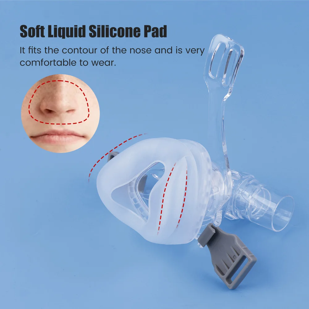 Nasal Mask Full Face Mask CPAP Auto CPAP APAP BIPAP Machine Reusable Nose Facial Mask for CPAP Machine Anti Snoring Sleep Aiding - Image 3