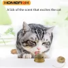 Natural Catnip Cat Wall Stick-on Ball Toy Scratchers Treats Healthy Natural Removes Balls to Promote Digestion Cat Grass Snack