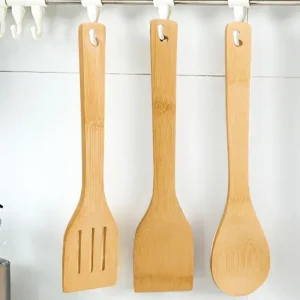 New Alishan Cookware Set Bamboo Spatula Spoon Wholesale Non-stick Frying Pan Spatula Bamboo Spatula Cookware Laser