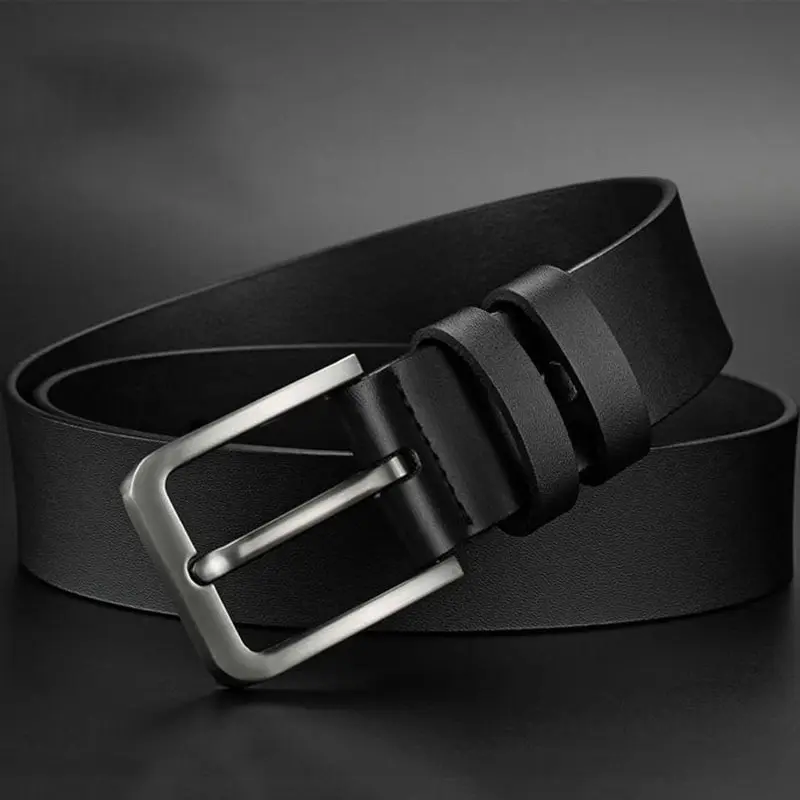 New Business Leisure Men's Alloy Square Pin Buckle Belts Male Famous Brand Luxury Designer Pu Leather Jeans Belts for Men - Image 2