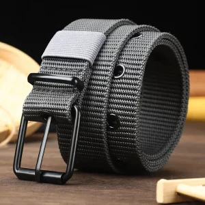 New Canvas Belt Men Tactical Belts Selling Men's Outdoor Sport Simple Practical Weave Nylon Canvas Cowboy Pants Women Belt