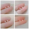 New Heart Stud Earrings for Women Hypoallergenic Daily Wear Minimalist Cute Star Silver Color Ear Girls Pierc Jewelry Gifts