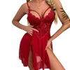 New In Sexy Lingerie For Woman Transparent Porno Teddy Costumes Babydoll Lace Dress Plus Size Underwear Crotchless Sleepwear