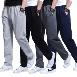 New Korean Straight tube Men Casual Sports Pants Running Workout Jogging Long Pants Gym Sport Trousers for Men Jogger Sweatpants