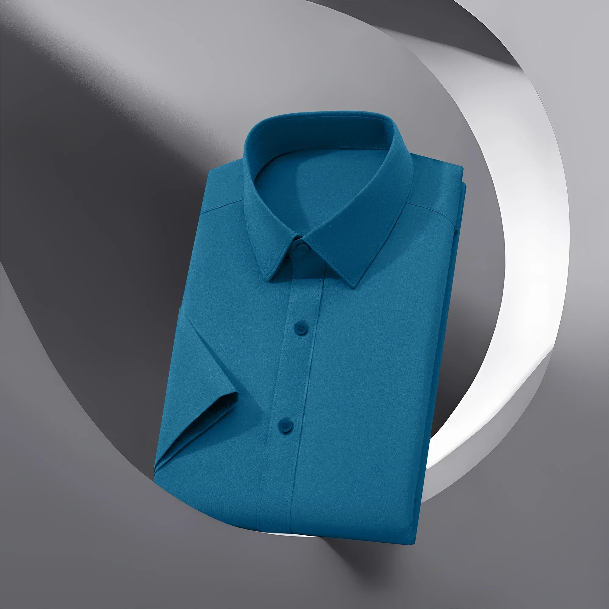 New Men's Business Casual Solid Color Short Sleeved Shirt for Summer Fashion No Ironing Comfortable and Versatile Top - Image 4